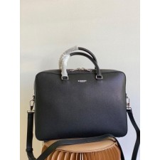 버** 로고 블랙레더 서류 가방