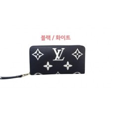 루* 지피 투톤 모노그램 앙프렝뜨 레더 월릿 블랙화이트