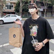 나** 빅사이즈 오버핏 반팔 티셔츠 351