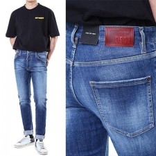 디* 레드 래더패치 빈티지 중청 워싱진