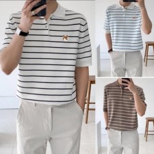 메* 키츠네 폭스헤드 스트라이프 카라니트