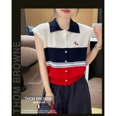 톰* 하운드 칼라풀 카라 민소매 니트 셔츠 (R66)