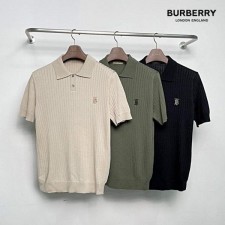 버** BT자수로고 골지 카라니트반팔