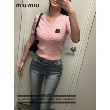 미*** 렌스케이블 브이넥 반팔니트