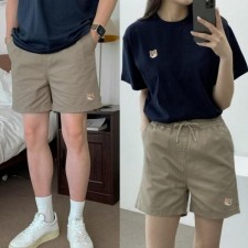 메* 키츠네 폭스헤드 코튼하프팬츠