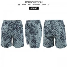 루* 모노그램 데님 하프 팬츠