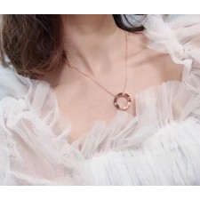 까*** 러브 목걸이 핑크 골드