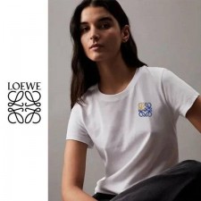 로** 배색자수 반팔티