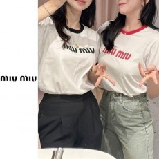 미*** 배색 레터링 티셔츠