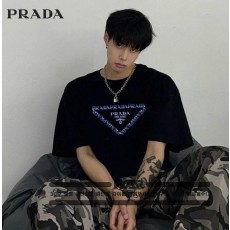 프** 레터링 삼각 디자인 반팔 티셔츠
