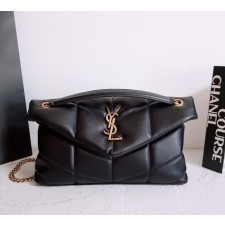 생** 고급 루루 푸퍼 토이백 검정 금장