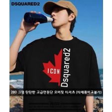 디**** 하프 단풍 디자인 로고 티셔츠