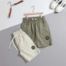 크* 워싱 홀스슈 패치 하프팬츠