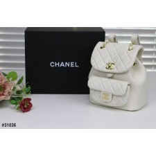 샤* 듀마 백팩 원포켓 스몰 카프스킨 화이트