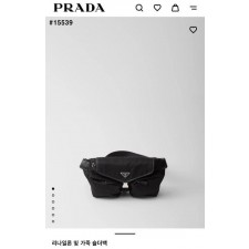 프** 나일론 삼각 로고 투 포켓 숄더 백