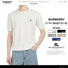 버** TB 배색 엠브로이드 니트반팔