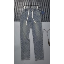 루* 로고 자가드 밴딩 워싱데님 와이드핏 수입풀(남녀공용)