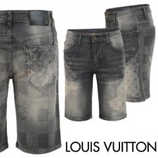 루* 그래픽 다미 흑청 하프 팬츠