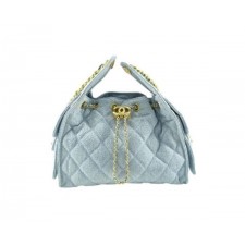 샤* 25 스몰 핸드백 워시드 데님골드메탈블루