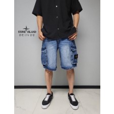 스* 와이드 와펜 버뮤다 카고 팬츠