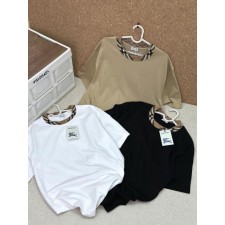 버** 25 체크 라운드 반팔티셔츠  수입