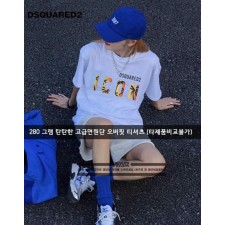 디**** 야자수 로고 오버핏 티셔츠