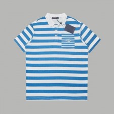 루* 모노그램 블루스트라이프 pk셔츠