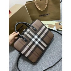 버** 체크베이지 서류가방