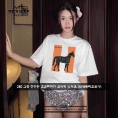 에*** 오렌지 말 로고 오버핏 티셔츠