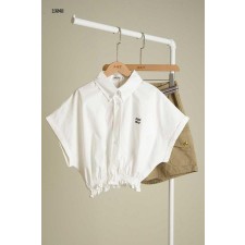 미*** 크롭 밴딩 반팔셔츠  하프 벨트 팬츠셋