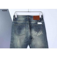 디* 레더패치 포켓 오블리크 데님진