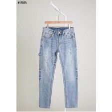 루* 엠브로이드 모노그램 워크웨어 슬림핏 데님 팬츠