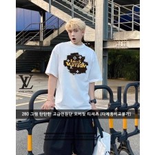 루* 페인트 문양 로고 오버핏 티셔츠