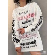 발**** 멀티그래피티 긴팔 워싱 티셔츠