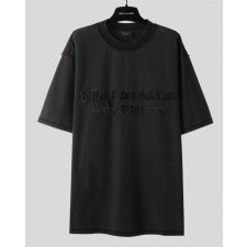 발**** 아플리케자수 컷팅 반팔 티셔츠