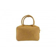 미*** 숄더백 스웨이드 보 탑 핸들 백 미디엄 탄