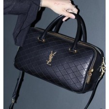 생** 크로스백 리아 퀼티드 더플 토트백 블랙 풀박스