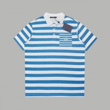 루* 모노그램 블루스트라이프 pk셔츠