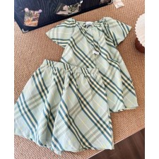 버** 25 체크 민트 프리스타일 셔츠 반바지 세트  수입