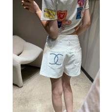 샤* 25 그라데이션 비즈 화이트 데님 숏팬츠  수입