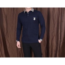 버** 모노그램 자수 카라 긴팔티셔츠