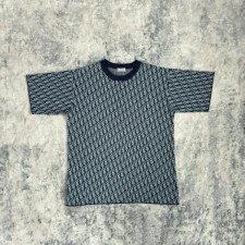 디* 25 콘트라스트 오블리크 캐주얼 니트 반팔티셔츠  수입  프리미엄