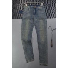 루* 모노그램 로고포인트 워싱스판 데님진 수입풀