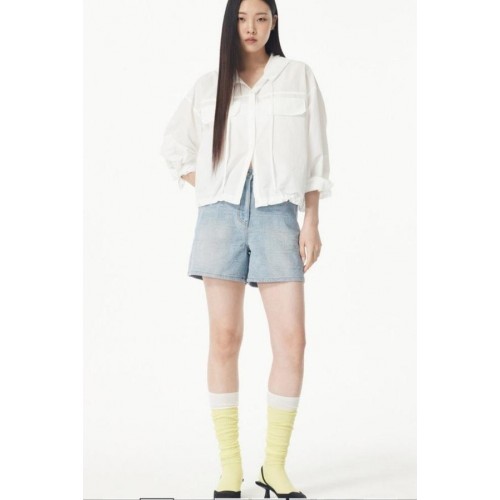 보* 드롭 숄더 하프 슬리브 코튼 점퍼
