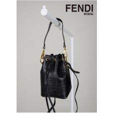 펜* FF 몬트레조 레더 버킷백 미니 블랙