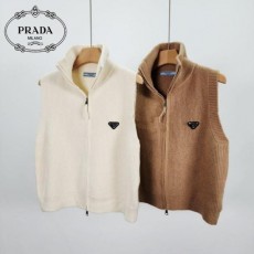 프** 하이넥 니트 집업조끼