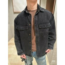 루* 엠보로고 데님 자켓