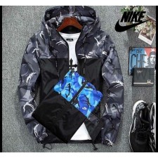 나** 카모 배색 바람막이