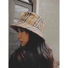 버** 빈티지 체크 버킷햇 수입