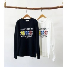 메* 마르지엘라 투 레이어 필기체 넘버 프린팅 맨투맨